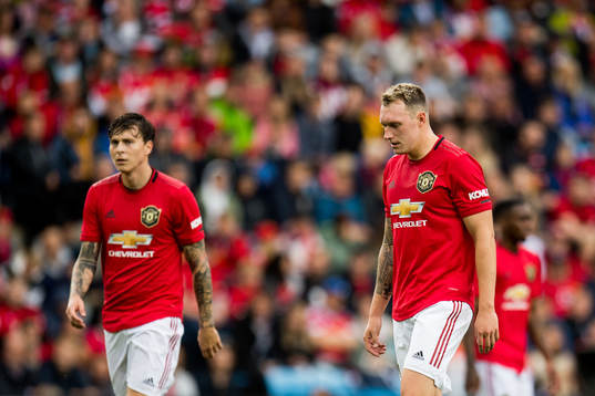 Victor Lindelöf and Phil Jones of Manchester United