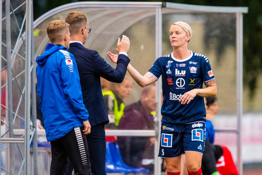Linköpings Nilla Fischer och tränare Olof Unogård
