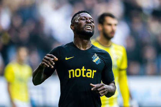 Chinedu Obasi of AIK looks dejected