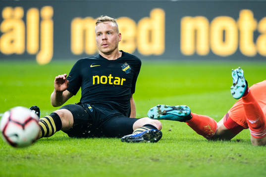 Kolbeinn Sigthorsson of AIK looks dejected