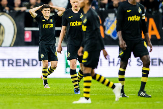 Tarik Elyounoussi of AIK looks dejected