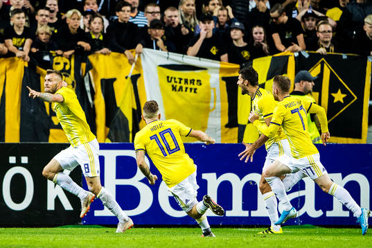 Alexandru Cretu of Maribor celebrates