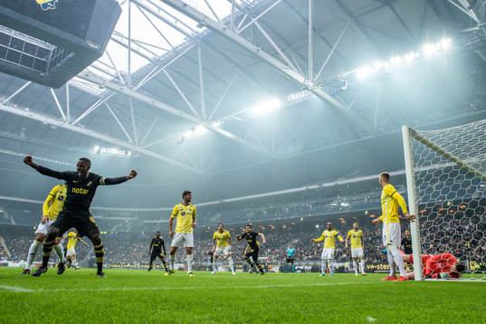 Henok Goitom of AIK celebrates