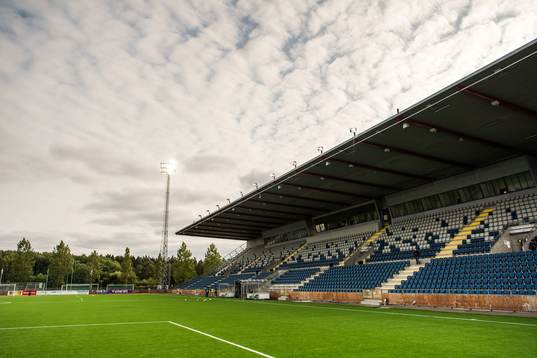 Vy över Södertälje fotbollsarena