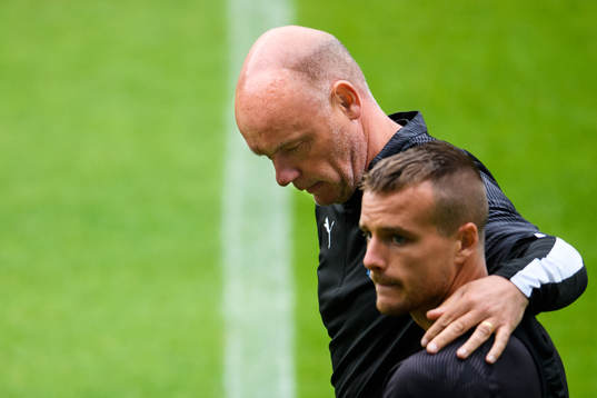 Uwe Rösler, head coach and Eric Larsson of Malmö FF