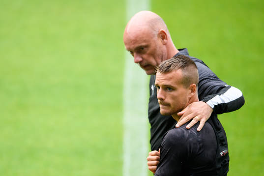 Uwe Rösler, head coach and Eric Larsson of Malmö FF