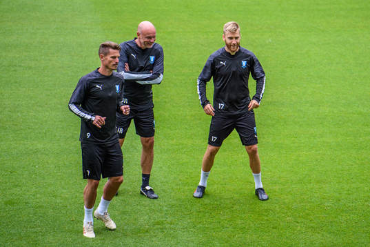 Markus Rosenberg, Uwe Rösler, head coach and Rasmus