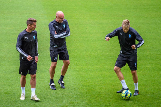 Markus Rosenberg, Uwe Rösler, head coach and Rasmus
