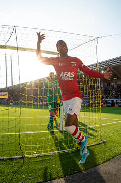 Myron Boadu of AZ Alkmaar celebrates his teams second goal