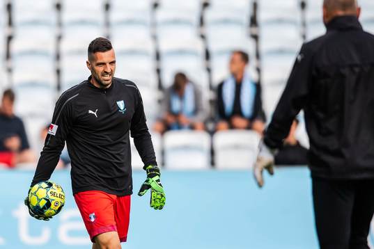 Goalkeeper Dusan Melicharek of Malmö FF