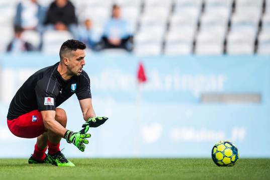 Goalkeeper Dusan Melicharek of Malmö FF