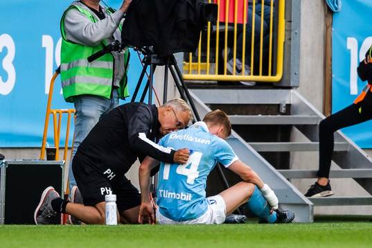 Anders Christiansen of Malmö FF in pain