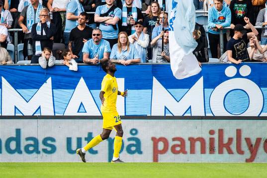 Shamar Nicholson of Domzale celebrates