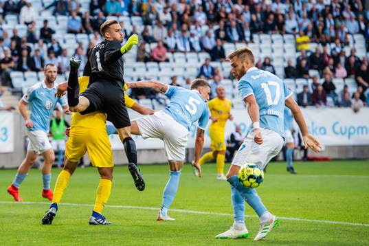 Goalkeeper Grega Sorcan of Domzale with a save