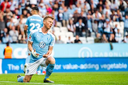 Anders Christiansen of Malmö FF looks dejected