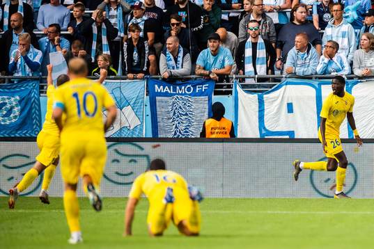 Shamar Nicholson of Domzale celebrates
