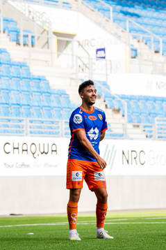 Niklas Castro of Aalesund celebrates with a Fortnite dance