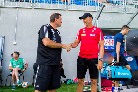 Tom Nordlie, head coach of Skeid, and Lars Bohinen, head