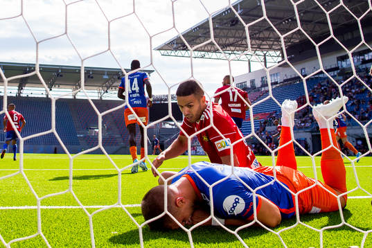 Hólmbert Aron Fridjónsson of Aalesund and Ahmed El-Amrani