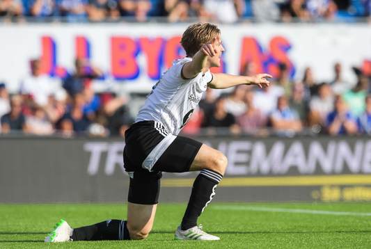 Yann-Erik de Lanlay of Rosenborg looks dejected