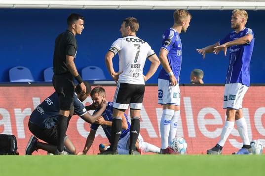 Joachim Thomassen of Sarpsborg 08 in pain