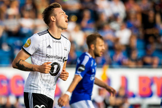Alexander Søderlund of Rosenborg looks dejected