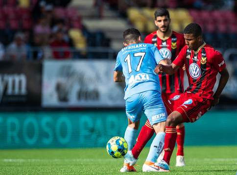 AFC Eskilstunas Ismet Lushaku och Östersunds Nebiyou Perry
