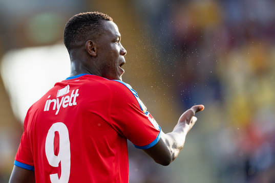 Helsingborgs Alhaji Gero reagerar