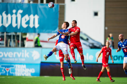 Øyvind Alseth of Ranheim and Veton Berisha of Brann