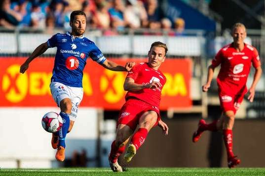 Mads Reginiussen of Ranheim and Amer Ordagic of Brann