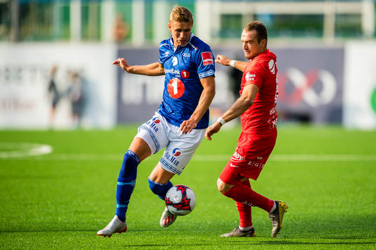 Ola Selvaag Solbakken of Ranheim and Veton Berisha of Brann