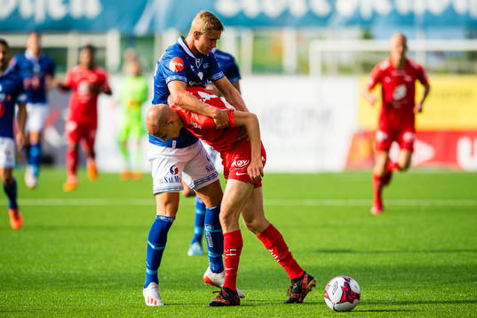 Ola Selvaag Solbakken of Ranheim and Ruben Kristiansen of