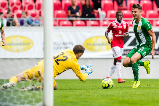 Kalmars målvakt Lucas Hägg-Johansson och Hammarbys