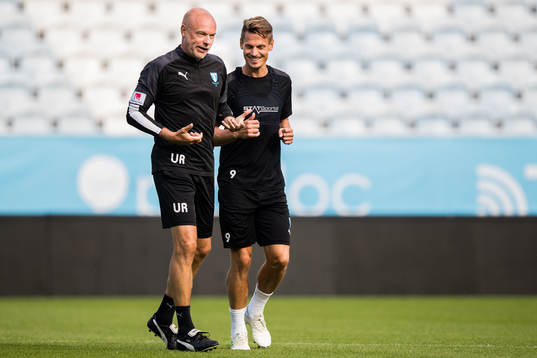 Uwe Rösler, head coach and Markus Rosenberg of Malmö FF