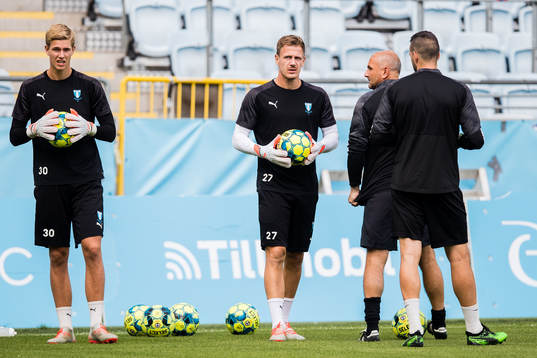 Goalkeeper Lamin Sarr, goalkeeper Johan Dahlin, goalkeeper