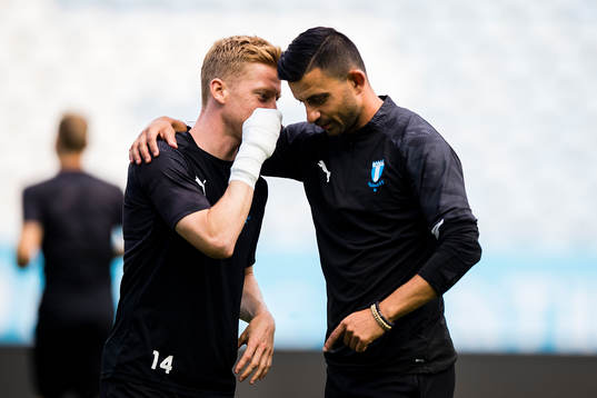 Anders Christiansen and Behrang Safari of Malmö FF