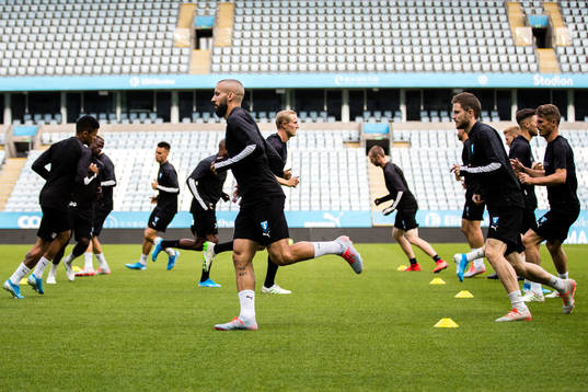 Guillermo Molins and Lasse Nielsen of Malmö FF