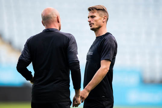 Uwe Rösler, head coach and Markus Rosenberg of Malmö FF