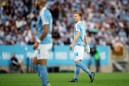 Anders Christiansen of Malmö FF looks dejected