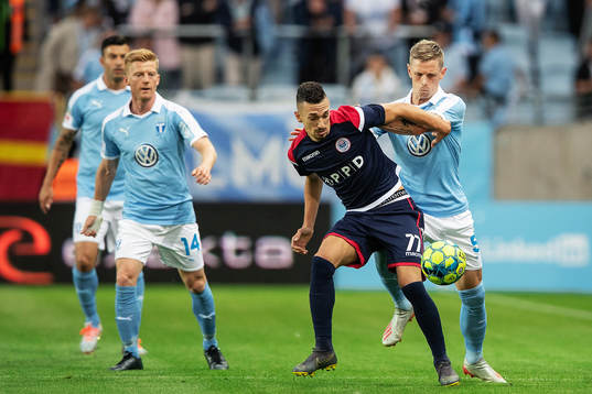 Stanisa Mandic of Zrinjski and Sören Rieks of Malmö FF