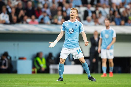 Anders Christiansen of Malmö FF looks dejected