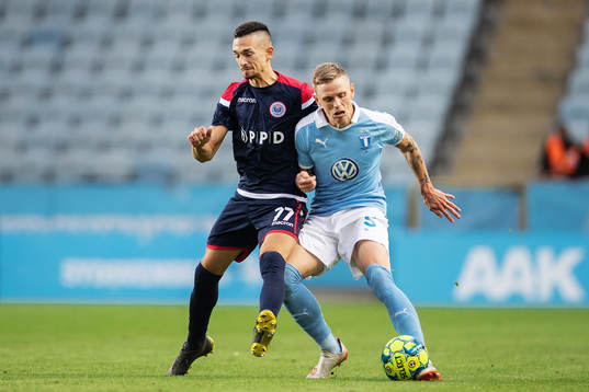 Stanisa Mandic of Zrinjski and Sören Rieks of Malmö FF