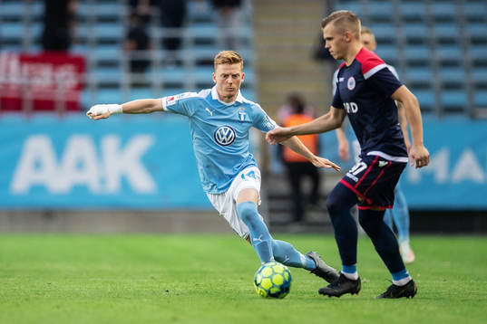 Anders Christiansen of Malmö FF and Advan Kadusic of