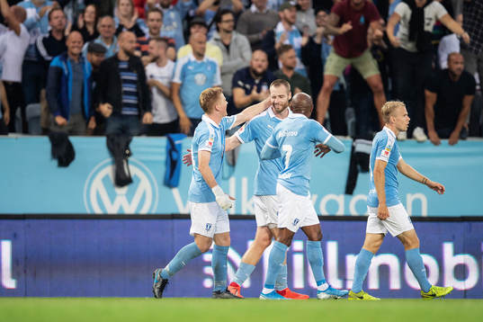 Anders Christiansen and Jo Inge Berget of Malmö FF