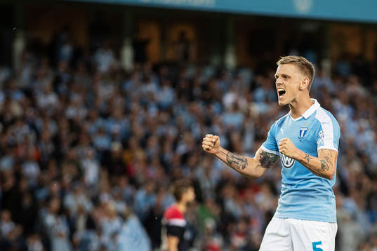 Sören Rieks of Malmö FF celebrates
