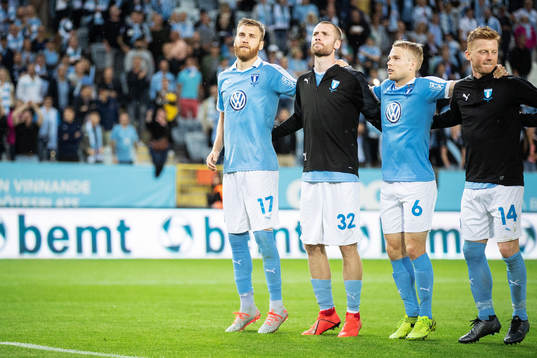 Rasmus Bengtsson of Malmö FF celebrates