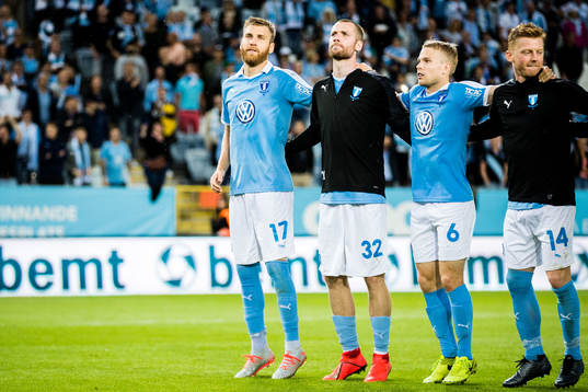 Rasmus Bengtsson of Malmö FF celebrates