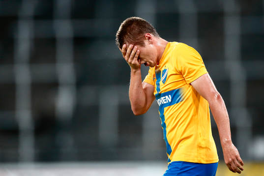 Simon Thern of IFK Norrköping looks dejected