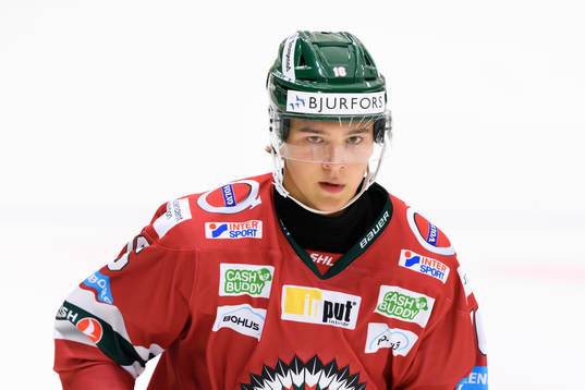 Frölundas Jonatan Lundin Andersson innan träningsmatchen