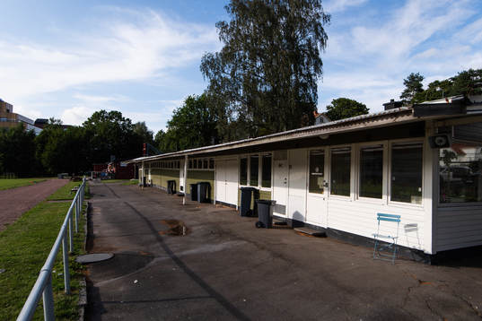 Generell vy över omklädningsrum på Mossens Idrottsplats